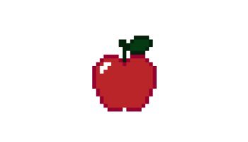 Fresh Red Apple Pixel Art