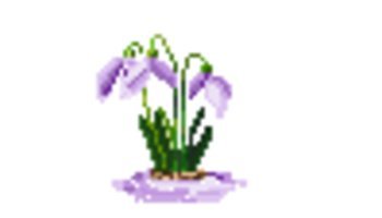 Gambar Pixel Bunga Snowdrop Putih