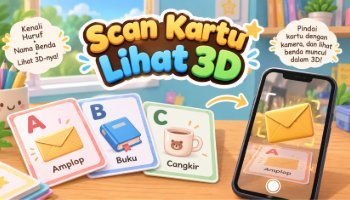 Gim Edukasi 3D AR Scan Kartu Lihat 3D
