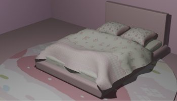 Kasur Kamar Pink - 3D