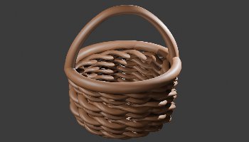 Keranjang - Coklat - 3D