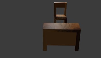Kursi Meja Kelas 3D Kayu