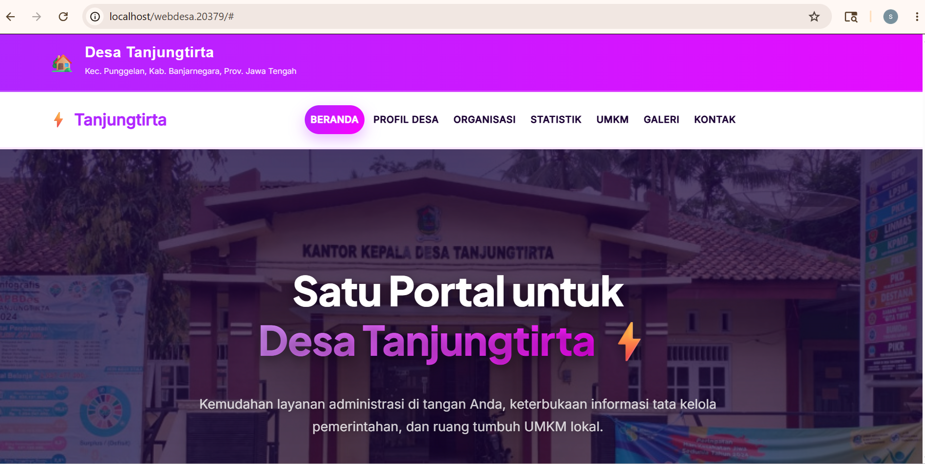 Website Desa Tanjungtirta, Punggelan, Banjarnegara