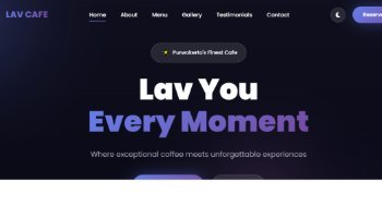 Landing page Lav Cafe