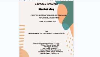 Laporan Kegiatan Kokulikuler Marketdays Akhir Semester || Projek IPAS