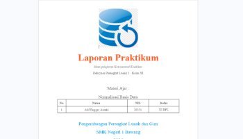 Laporan LKPD Normalisasi Database ERD || RPL 2
