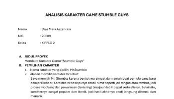 Laporan Singkat Pembuatan Karakter Game Stumble Guys