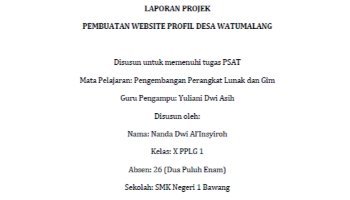 Laporan Web Profil Desa Watumalang