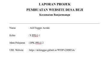 Laporan Website Desa Beji Banjarmangu || PSAT