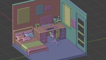 Layout 3D kamar imipian nuansa pastel