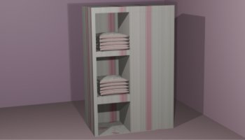Lemari Baju Pink - 3D