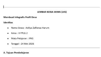 Lembar Kerja Infografis IPAS- Desa Kebutuhjurang