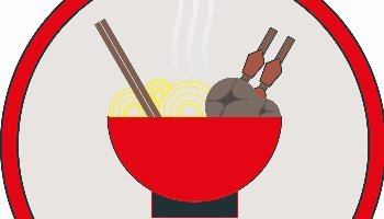 Logo "Mie Ongklok Cap Surya Pagi" (Corel)