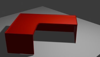 Meja Belajar Panjang Merah 3D 19719