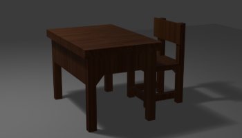 Meja dan Kursi 3D