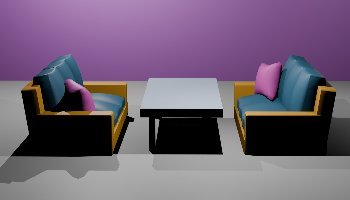 Meja Dan Sofa Low Poly #5