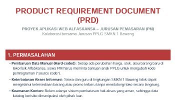 membuat PRD web aplikasi alfa