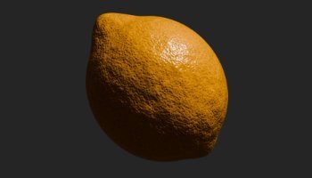 Model 3D Buah Lemon Kuning
