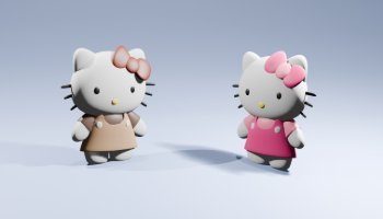 Model 3D Karakter Hello Kitty