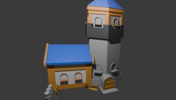Model 3D Kastil Low Polly