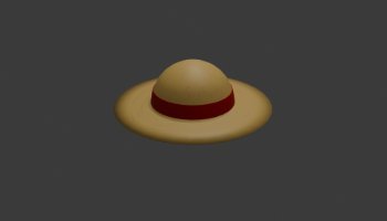 Model 3D topi luffy Blender