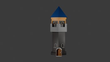 model desain menara kastil 3d