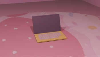 Model Laptop Kuning - 3D