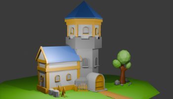 Modeling 3D Kastil Low Poly