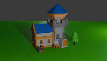 Modeling 3D Kastil Low Poly