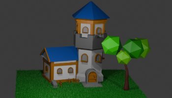 Modeling 3D Kastil Low Poly