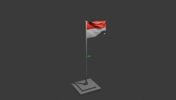Modeling Bendera Monako 3D simpel