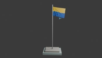 Modeling Bendera Ukraina 3D Low Poly #8