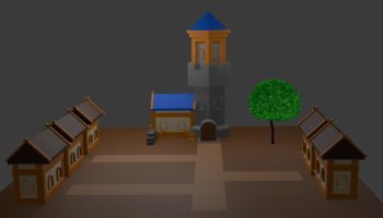 Modeling Castle 3D Low Poly