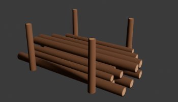 Modeling Gelondongan Kayu low poly