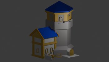Modeling Kastil 3D Low Poly #1