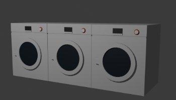 Modeling Loundry Machine 3D Low Poly