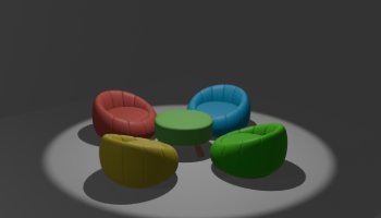 Modeling Meja Sofa Low Poly