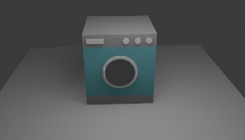 Modeling Mesin Cuci 3D Low Poly