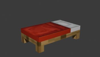 Modeling Minecraft Bed 3D low poly