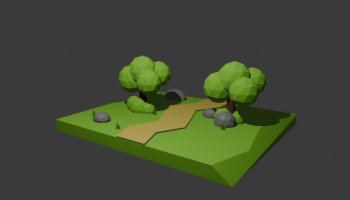 Modeling Nature Path 3D Low Poly #12