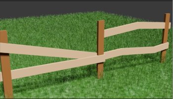 Modeling Pagar 3D low poly