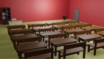 Modeling Ruang Kelas 3D Low Poly