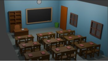 Modeling Ruang Kelas low poly