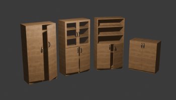Modeling School Cupboard Pack 3D - Portofolio #8