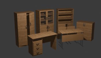 Modeling School Furniture Pack 3D - Portofolio #9