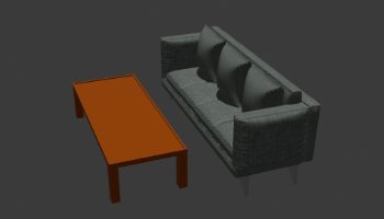 Modeling Sofa 3D Low Poly