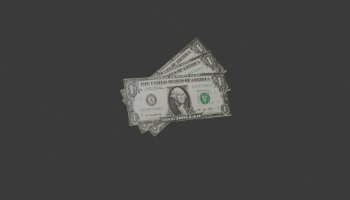 Modeling Uang Dollar low poly