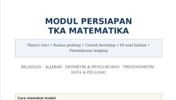 Modul Materi  TKA - Matematika