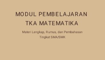 Modul Pembelajaran Matematika untuk TKA