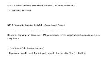 Modul Pembelajaran TKA Bahasa Inggris